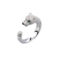 Nouveau Bracelet Jonc Zircon Micro-Incrusté Vert Simple, Design Léopard Tendance, Bijou Décontracté Personnalisé pour Hommes et Femmes