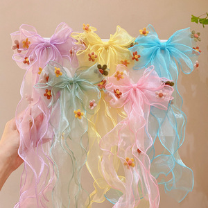 Fermagli per capelli con fiocco a nastro per bambine, accessori per <span class=keywords><strong>trecce</strong></span> da principessa per bambine, graziosi fermagli a fiore per capelli - Product Image 2