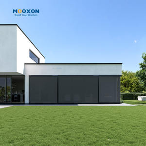 ม่านม้วนซิปอัตโนมัติพลังงานแสงอาทิตย์สำหรับศาลาพักผ่อน ระเบียงคาเฟ่ ป้องกันยุง กันแดด - Product Image 4