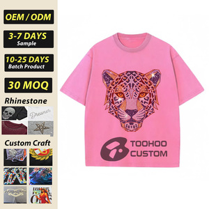 Nouveau design T-shirts tricotés à strass pour hommes, mode Hip Hop, imprimé délavé à l'acide, tee-shirt streetwear oversize 300 g/m² - Product Image 1