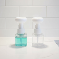 Günstiger Preis 250ml Schaumflasche, Mousse-Flasche, Quadratische Plastik-Blumenschaum-Flasche für Hand- und Körperwäsche für Babys und Mütter