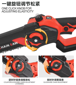 Scie à chaîne électrique portative sans balais à batterie lithium rechargeable, mini-tronçonneuse avec guide-chaîne de 6 à 8 pouces pour branches hautes, garantie 1 an - Product Image 3