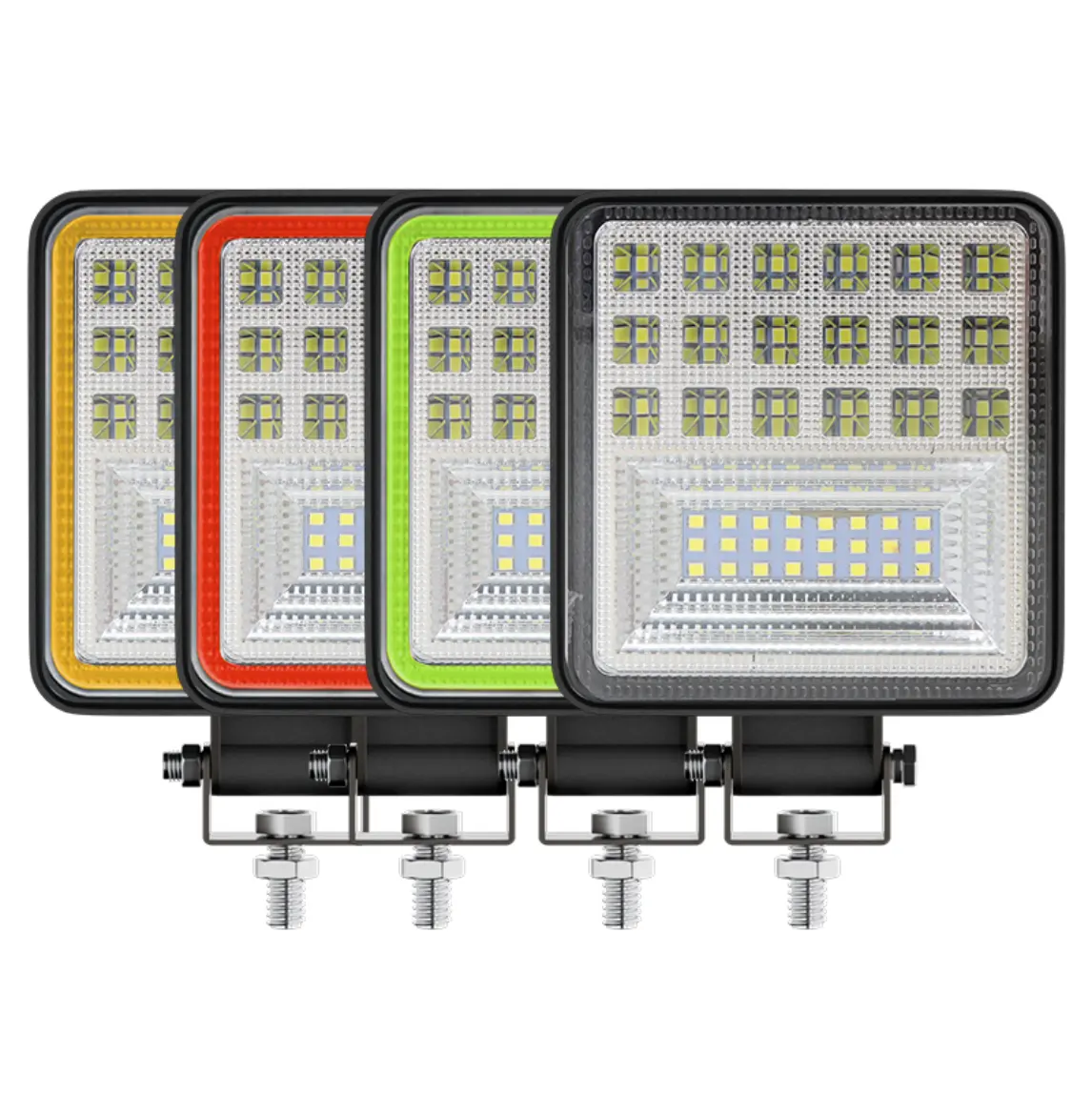 Lampu kerja LED mobil 4X4, penerangan rumah alumunium otomatis off road banjir persegi