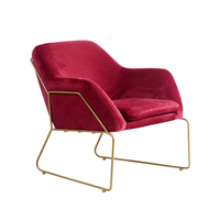 Eleganter Glamour-Samt-Einzelsessel Sillon De Terciopelo Luxuriöser Gepolsterter Sessel für Hotel-Lobby & Empfang
