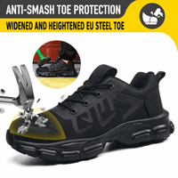 Chaussures de sécurité respirantes en maille avec embout en acier pour hommes, résistantes aux chocs et aux perforations, vente en gros, chaussures de travail pour la construction