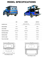 Huntoo Capot de camionnette à toit surélevé, coque de camping-cars anti-poussière et étanche, plus d'espace de rangement, camping-car coulissant