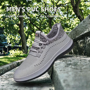 รองเท้าผ้าใบผู้ชายแบบสวม ระบายอากาศได้ดี พื้นรองเท้า PVC ผ้าถักด้านบน ซับในตาข่าย ทรงเตี้ย สำหรับฤดูใบไม้ผลิ ฤดูร้อน ฤดูใบไม้ร่วง ราคาพิเศษ - Product Image 2