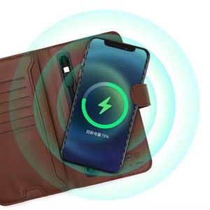 PU 가죽 다기능 지갑 카드 케이스 무선 충전 파워뱅크 지갑 - Product Image 3