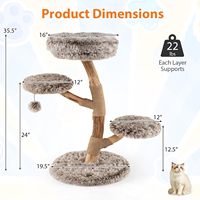 Arbre à chat personnalisé et durable, tour en bois pour chat, condo de luxe pour animaux de compagnie, cadeau idéal pour les amoureux des animaux, poteaux d'escalade et de grattage en bois naturel pour chatons