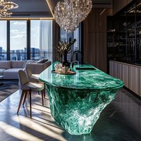 Table basse de salon en acrylique transparent lumineux, style nordique moderne, design artistique, luxe léger