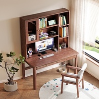 Bibliothèque en bois massif avec bureau intégré Modèle 979 #   Pour la maison, l'ordinateur, la chambre, le bureau, l'écriture des étudiants et des enfants