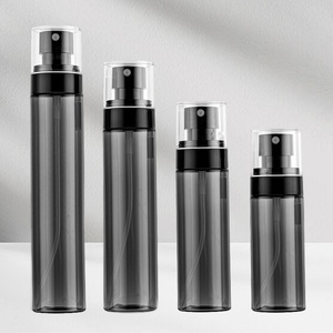 Wholesale PET Flat Top Plastic Bottle 30ml 60ml 100ml 120ml Black Translucency Fine Mist Pump Sprayer Black <b>Spray</b> Bottle - Product Image 4