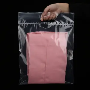مخصص عالية الجودة صديقة للبيئة شفافة T قميص حقيبة بلاستيكية واضحة حقيبة تغلق بسحاب مع مقبض