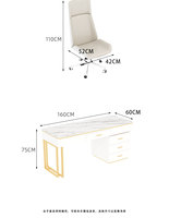 Moderne Lumière Luxe Marbre Médical Salon De Beauté Bureau De Réception Bureau De Consultation Simple Blanc Métal Maison Bureau D'écriture