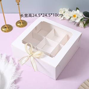 Boîtes à pâtisserie blanches pour cupcakes, beignets, bento avec couvercle transparent, laminage mat, emballage alimentaire en papier pour gâteaux, cupcakes - Product Image 6