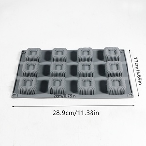 12-Compartment Cake <b>Baking</b> Mold with Knitted Texture Square Pattern, DIY Decoration and Shaping Mold - Product Image 6