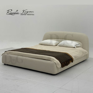 Modern Minimalist Metal <b>Platform</b> Luxury Upholstered King Size <b>Bed</b> <b>Frame</b> with LED Lights and Storage - Product Image 1