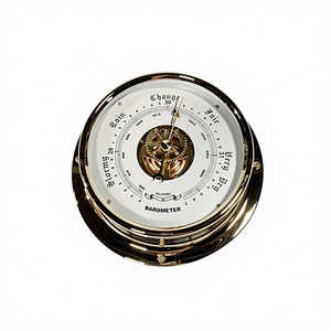 Baromètre marin IMPA370246, baromètre atmosphérique à coque en cuivre avec horloge des marées - Product Image 1
