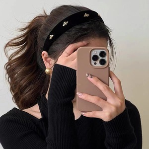 Serre-tête en velours de luxe Littie Bee, élégant, coréen, noir et rouge, large ou étroit, accessoires pour cheveux, Diadema De Abeja - Product Image 3