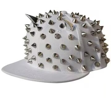 Unisex Black Baseball Cap Rock Cool Hip Hop Studded Rivet Snapback Flat Hat Unisex Black Baseball Cap Rock Cool Hip Hop Studded Rivet  main image 4