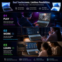 Oferta Especial: Laptop 2 en 1 con Pantalla Táctil Dual, Procesador Intel N100, 14 Pulgadas, 16GB de RAM, 512GB SSD NVME, 1920*1200, con Rotación de 360 Grados °   Grado en YOGA