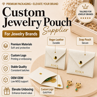 Veganes PU-Leder Schmuck-Etui mit Goldener Druckknopf-Verschluss, Individuell Geprägtes Logo, Großhandel Geschenkverpackung Aufbewahrungstasche für Ringe