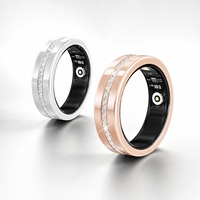 Bague connectée étanche 5ATM avec procédé émaillé, dispositif portable BT5.1, batterie 18mAh, moniteur de fréquence cardiaque, suivi du sommeil et du cycle menstruel