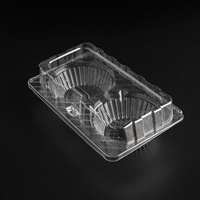 Boîte à tartelettes en plastique transparent à 2 cavités avec couvercle à fermeture rapide pour présentation en boulangerie, vente à emporter et stockage de desserts