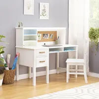 Bureau d'étude en bois pour enfants avec chaise à tiroir et armoires de tableau d'affichage Bureaux d'ordinateur pour enfants Bureau d'étude d'angle pour enfants étudiants
