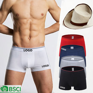 Sous-vêtements pour hommes de haute qualité, boxers personnalisés à faible MOQ, en spandex/coton, couleur unie, antistatiques, respirants, taille douce - Product Image 3