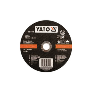 Disco de corte de metal Yato 180 x 3.2 x 22 mm, disco abrasivo grueso para pulir acero - Product Image 1