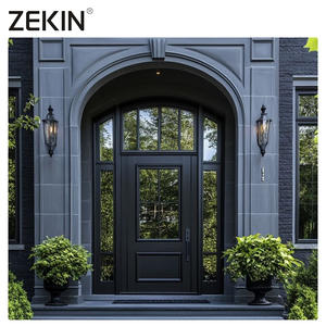 Porte d'entrée antivol à double ouverture en aluminium personnalisable ZEKIN, design moderne, isolation acoustique, adaptée aux appartements, extérieur - Product Image 4