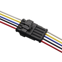 Kit Modifikasi Kabel Otomotif Seri 15 1P6P Soket Lampu Ambient Jaket PVC Tahan Air 0.1m Kabel Konduktor 1.5mm Male/Female