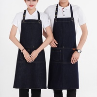 Tablier de cuisine personnalisé avec logo, couleur unie, pour la cuisine, le jardin, tablier de chef en denim