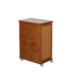 Chariot en bois de hêtre massif avec étagère en bois et tiroirs robustes, amélioré pour les intérieurs de cuisine fonctionnels - Product Image 2