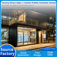 Tienda Modular en Contenedor de Rápida Construcción, Tienda Minorista Personalizada para Centros Comerciales, Tienda de Conveniencia en Contenedor Prefabricado de 20 pies para Pequeñas Empresas