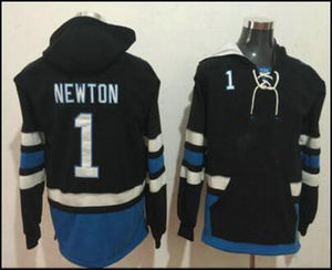 Cousu sur mesure 1 <span class=keywords><strong>Newton</strong></span> 22 McCaffrey 53 Burns 58 Davis 59 Kuechly Carolina American Football Lace-Up Pullover Jersey Hoodie - Product Image 2