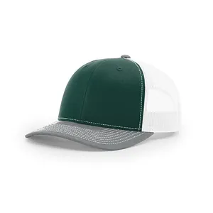 Özelleştirilmiş sporcu ağı beyzbol şapkası biraz kavisli ağız çocuk yetişkin Richardson özel Logo ile 112 6 Panel kamyon şoförü şapkası Mesh şapkalar