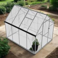 Serre en polycarbonate avec structure en aluminium de qualité supérieure, spacieuse, pour la culture de légumes et d'herbes dans le jardin