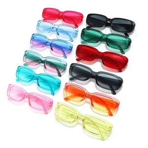 Lunettes de soleil Candy Gradient UV400 à monture intégrale, colorées, carrées, rétro, unisexes, mode, fête - Product Image 5