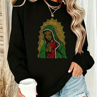 Image thermocollante personnalisée avec motif religieux et strass pour T-shirts