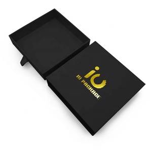 Custom Foil LOGO Luxury Clothing Apparel Black Sliding Drawer <b>Box</b> Cardboard Packaging - Product Image 3