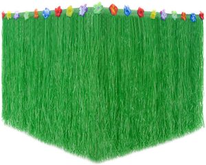 Falda de <span class=keywords><strong>mesa</strong></span> de hierba verde <span class=keywords><strong>para</strong></span> decoraciones de fiesta de cumpleaños Luau hawaiana falda de <span class=keywords><strong>mesa</strong></span> desechable <span class=keywords><strong>para</strong></span> eventos temáticos Luau - Product Image 2