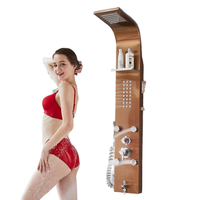 Ensemble de robinet de salle de bain suspendu en acier inoxydable Holmine avec panneau de douche cascade Nouveau design coloré pour hôtels
