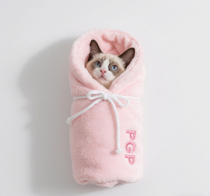 Sac de couchage pour animaux de compagnie avec logo personnalisé motif à pois Maison d'ami à fourrure confortable pour se reposer-pour chats chiens petits animaux - Product Image 5