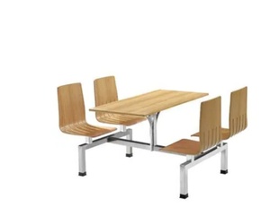 Ensemble table et chaises en bois massif pour restauration rapide, idéal pour les cantines scolaires et les restaurants, mobilier de cantine scolaire - Product Image 3