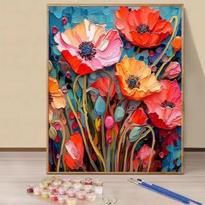 Moderno 16x20 pulgadas sin marco adulto <span class=keywords><strong>pintura</strong></span> por número Kit amapola flor lienzo <span class=keywords><strong>pintura</strong></span> conjunto con pinceles y pinturas acrílicas - Product Image 5