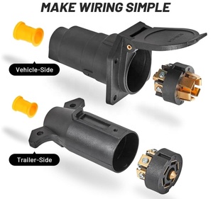 <span class=keywords><strong>7</strong></span>-Pins Mannelijke En Vrouwelijke Aanhangwagenconnector Voertuigzijde En Aanhangwagenuiteinde <span class=keywords><strong>7</strong></span>-weg Aanhangwagenstekker <span class=keywords><strong>7</strong></span>-polige Platte Kabelboomconnector - Product Image 2