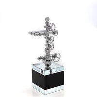 Trofeo Metálico con Forma de Árbol de Navidad, Premio Personalizado para la Industria Petrolera