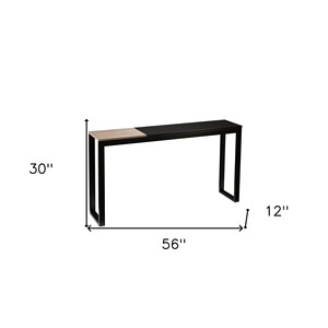 HMS 56 naturale e nero Console da tavolo elegante tavolino con Design unico - Product Image 6